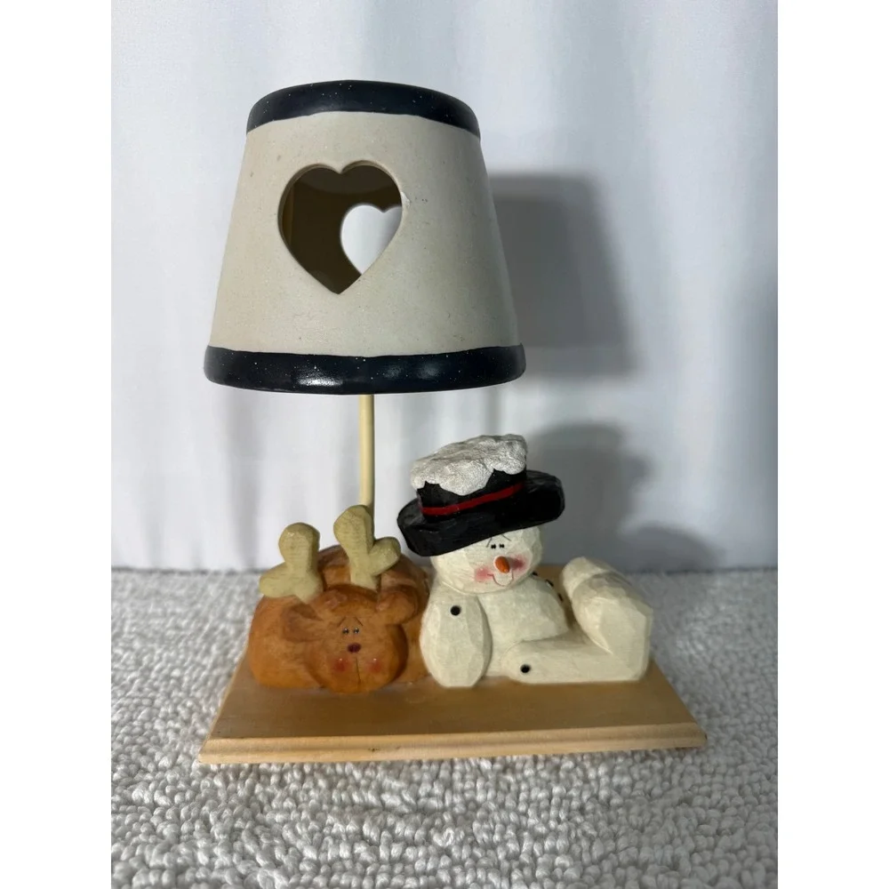 Decorative Snowman Reindeer Tealight Candle Holder‎ Rustic Christmas Decor